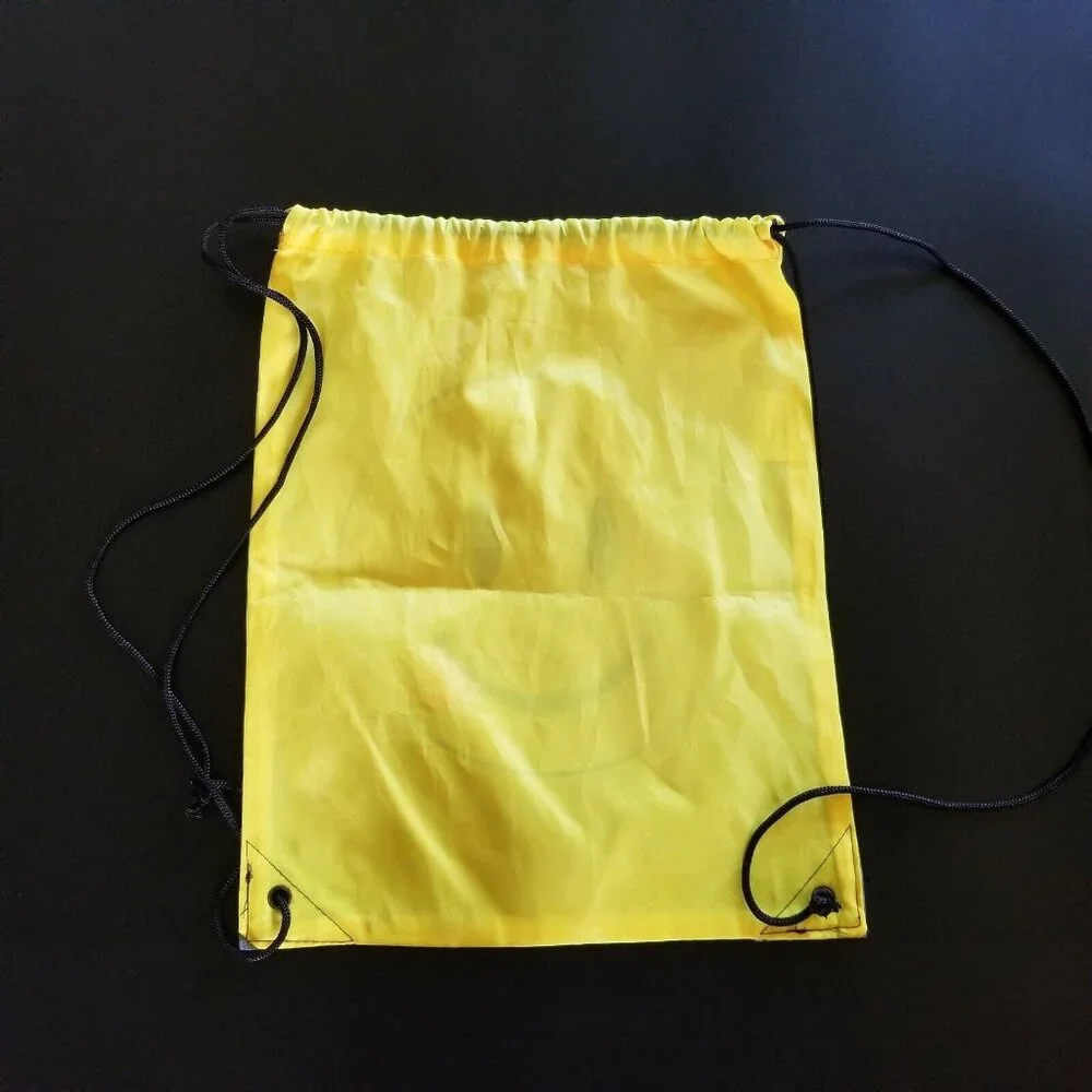 Drawstring Bag Backpack Yellow Smile Happy Dopamine Funky Skater Y2K Festival